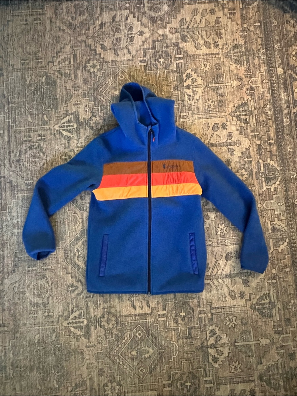 Cotopaxi Fleece Full Zip-Up Jacket with Multicolor Stripes